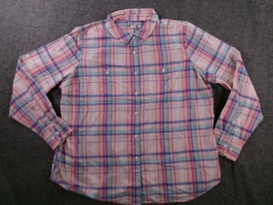 LL Bean Top Damen extra groß rosa Madras kariert Kapsel Resort Küstenausal - Bild 1 von 9