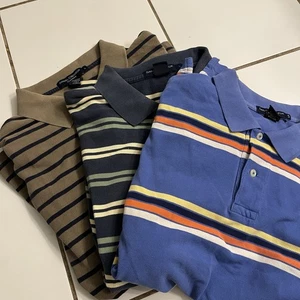 Daniel Cremieux Classics Polo Shirt Lot 3 Striped Cotton Men’s L Blue Tan Green - Picture 1 of 16