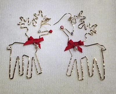 Pendientes colgantes Navidad reno nariz roja declaración fiel a la forma Navidad Foto 1 de 4