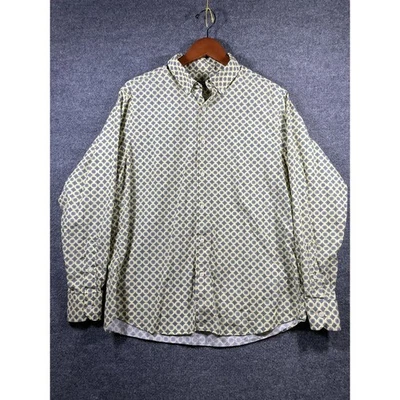 Daniel Cremieux Button Down Shirt Men's Large Yellow Geometric Long Sleeve - Image 1 of 4