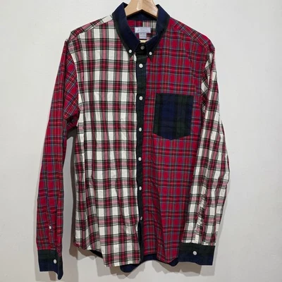 JC Penney Shirt Mens Large Tartan Plaid Multi 80s 2-Ply Cotton Long Sleeve - Image 1 of 4