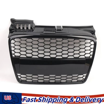 For Audi A4/B7 2005-2008 Front Upper Grille Sport Honeycomb Black RS4 Style Foto 1 de 4