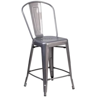 Flash Furniture 24" High Indoor Counter Height Stool with Back - Image 1 of 4