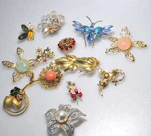 Lot broche vintage à aujourd'hui ARTISANAT récolte réutilisable POUR artisanat - Photo 1/17