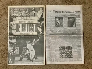 1998 New York Times "BASEBALL'S GREATEST MOMENTS" Special Section Newspaper - Picture 1 of 3