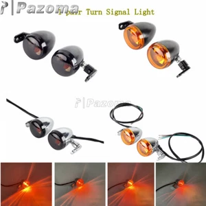 1Pair Motorcycle Turn Signals Blinker Light Amber Lamp For Harley Sportster - Picture 1 of 16