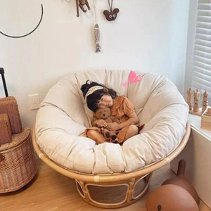 Indoor Outdoor Swing Hanging Basket Seat Round Cushion Rattan Chair Pad  - Picture 1 of 25