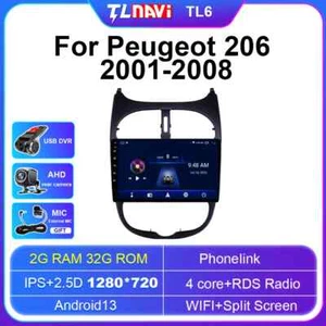 Android 13 con GPS Navegación e Inalámbrico CarPlay 2 Din Coche Estéreo Para Peugeot 206 01-08 - Imagen 1 de 48