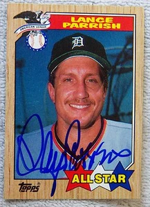 Detroit Tigers Lance Parrish signiert 1987 Topps All-Star Autogrammkarte Menge Ava. - Bild 1 von 1