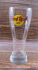 Hard Rock Cafe Madrid Souvenir Tall Footed Pilsner Beer Glass HRC 8 1/2" - Picture 1 of 11
