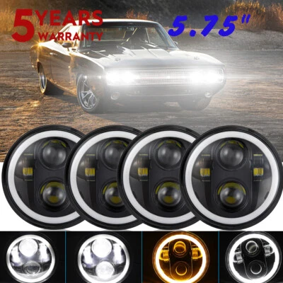Faros LED redondos para Dodge Charger 1967-74 5 3/4" 5,75" alto/bajo DRL ojos de ángel Foto 1 de 4