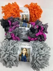 Red Heart Boutique Swerve Orange Galaxy Grey Knitting & Crochet Yarn Lot Of 3 - Picture 1 of 11