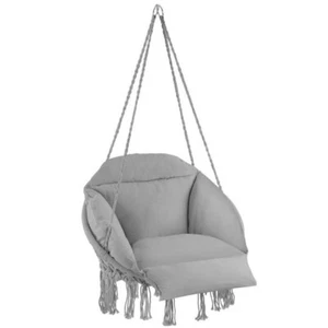 Fauteuil suspendu Pliable Robuste Décoratif Jardin Gris Hamac Confortable - Photo 1/5