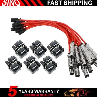 6PCS Ignition Spark Coils & Plug Wires Fit For Mercedes-Benz C CL CLK ML Class - Image 1 of 4