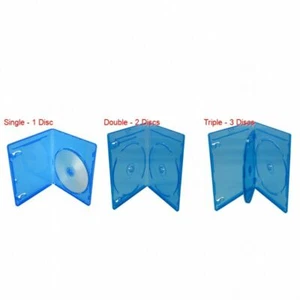 12mm Blue Blu-Ray Media Storage Case Holder for CD DVD Disc Wholesale Lot - Picture 1 of 8
