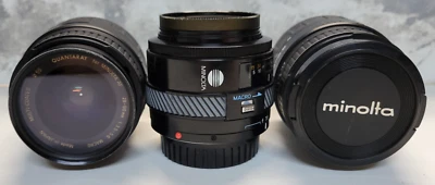3 Minolta Lens Lot Maxxum AF Zoom 35-70Mmm & Quantaray Macro 28-90mm - Image 1 of 4