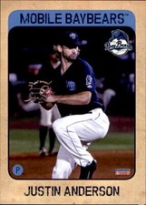 2018 Mobile BayBears Choice #2 Justin Anderson Houston Texas TX Baseball Card