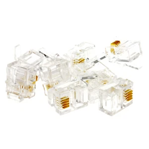 10 X RJ11 Sertissage Bouts pour ADSL ou Autres Téléphone Routeur Câble / 6P4C 4 - Afbeelding 1 van 6