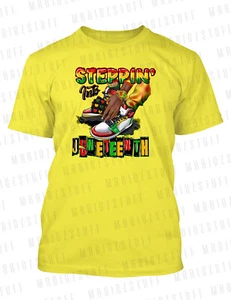 Mens Steppin Into Juneteenth Sneaker Tee Shirt To Match Jays Black History - Picture 1 of 2