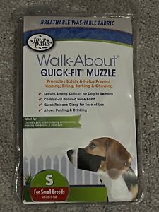 Four Paws Walk-About Quick-Fit Dog Muzzle  Size 2-Small Black Canva