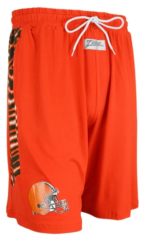 Zubaz NFL Men's Cleveland Browns Team Logo Zebra Side Seam Shorts, Orange Cover