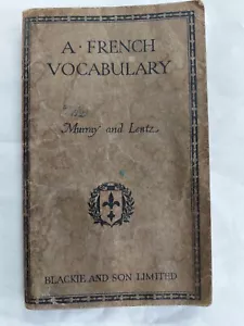 A French Vocabulary by Murray and Lentz Paperback book Blackie and Son Ltd - Picture 1 of 4