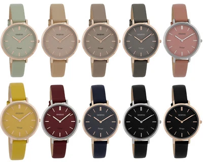 Oozoo Vintage Damenuhr Ø34mm Lederarmband ultraflach 10 Farben 9810-9819 - Bild 1 von 2