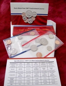 1987 US MINT UNCIRCULATED COIN SET COA - Picture 1 of 6