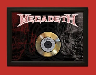 Megadeth Poster Art Wood Framed 45 Gold Record Display C3 - Image 1 of 4