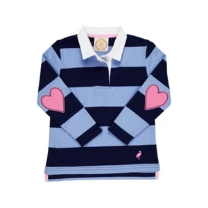 BEAUFORT BONNET COMPANY Rugby-Style Knit Shirt - Navy/Periwinkle - NWT Girls 12 - Picture 1 of 2