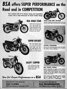 1957 BSA Gold Star Super Rocket Alloy Clipper Motorcycle Original Ad  - Picture 1 of 1