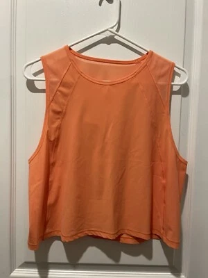 Lululemon Orange Cropped Sculpt Tank Size 12 - Image 1 of 4