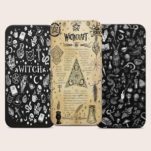 Witch Pattern Magic Black flip wallet phone case cover for iPhone Samsung Huawei
