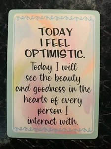 Tarjeta de Afirmación HOY ME SIENTO OPTIMISTA Billetera INSPIRADORA - Imagen 1 de 3