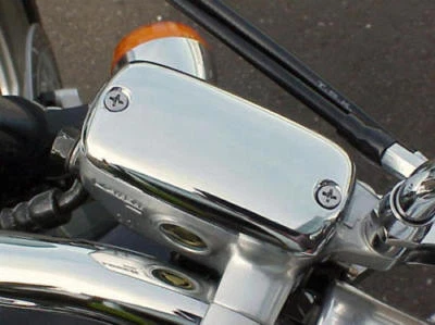 Honda Shadow 600 750 1100 Magna Aero VTX VT 1300 Sabre Fury CHROME FLUID CAP - Image 1 of 2