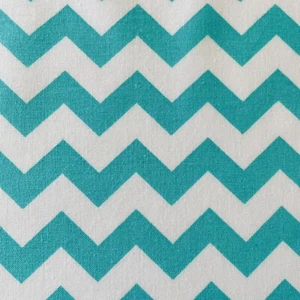 Stoff 1 Yard x 43 Zoll Chevron türkis weiß Nähen Quilten Bekleidung Baumwolle #1B63 - Bild 1 von 8