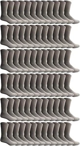 72 PK Yacht & Smith Men's Premium Cotton Crew Socks Gray 10-13 - Mens Crew Socks - Picture 1 of 4