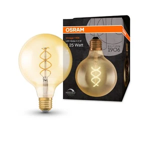 Osram Vintage 1906 LED Filament Globe 4w E27 Gold Spiral Light Bulb Dimmable - Picture 1 of 12