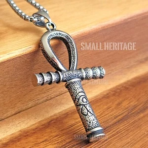 Key Of Life Ankh Necklace Stainless Steel Pendant Chain Ancient Egyptian Amulet - Picture 1 of 7