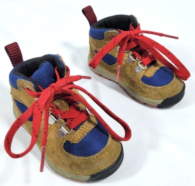 Timberland GT Scramble Mid Wheat Azul Rojo Nubuck Botas Exterior Niño Pequeño Talla 4 Foto 1 de 4