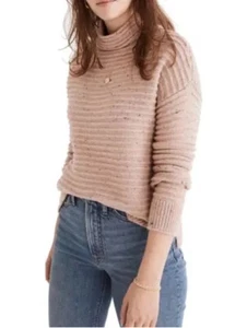 Madewell Pullover Donegal Belmont Mockneck Gr. M rosa Strick Rollkragen - Bild 1 von 8