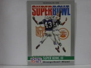 1990 Pro Set Super Bowl Collectibles #3 SUPER BOWL III - Picture 1 of 2