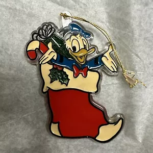Vintage Disney Donald Ente im Strumpf Acryl Kunststoff Weihnachtsschmuck - Bild 1 von 5