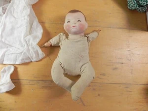 Antike deutsche Biskuit Kopf Grace S Putnam Baby Puppe 10" mit Tüchern - Bild 1 von 6