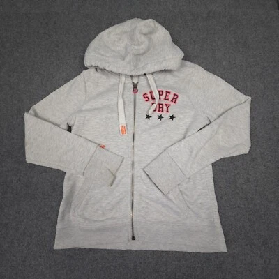 Superdry Jersey Mujer GRANDE Gris Sudadera con Capucha Algodón Polar Manga Larga Talla L Foto 1 de 4