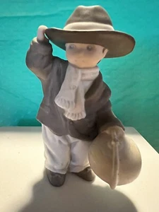ENESCO CORP  1995 Kim Anderson #175293 Bisque Figurine Boy and Globe - Picture 1 of 5
