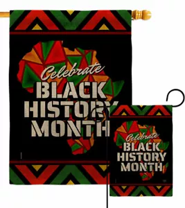 Let Celebrate BHM Sackleinen Garten Flagge schwarz Geschichte lebt Materie Geschenk Hof Banner - Bild 1 von 19