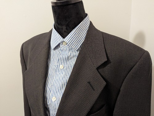 Blazer Uomo Vintage Christian Dior Monsieur 42R Tessuto Blu 100% Lana USA