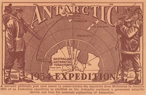 Expedición Antártica Australiana 1954 - FDC Oficial - Base Cancelada - Postal - Imagen 1 de 2