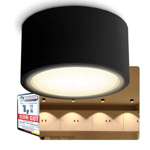 Flacher LED Aufbaustrahler CELI-X in rund schwarz pulverbeschichtet mit 5,5W war - Afbeelding 1 van 7